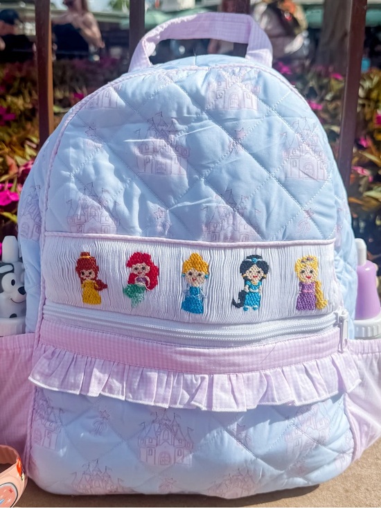 Other - Smocked Princess Quilted Backpack with Ruffle Trim